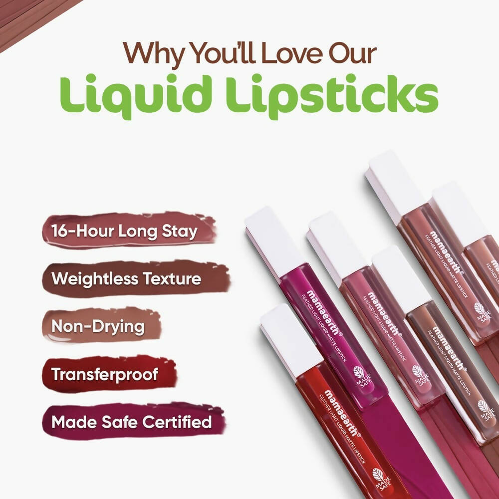 Mamaearth Feather Light Liquid Matte Lipstick - Nude Brown - Limited Time Offer