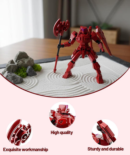 Dummy 13 Action Figure, Red Robot Toy for Kids and Collectors, Articulated Poseable Figure for Display and Play, 3D Printed Desktop Decor Gift
