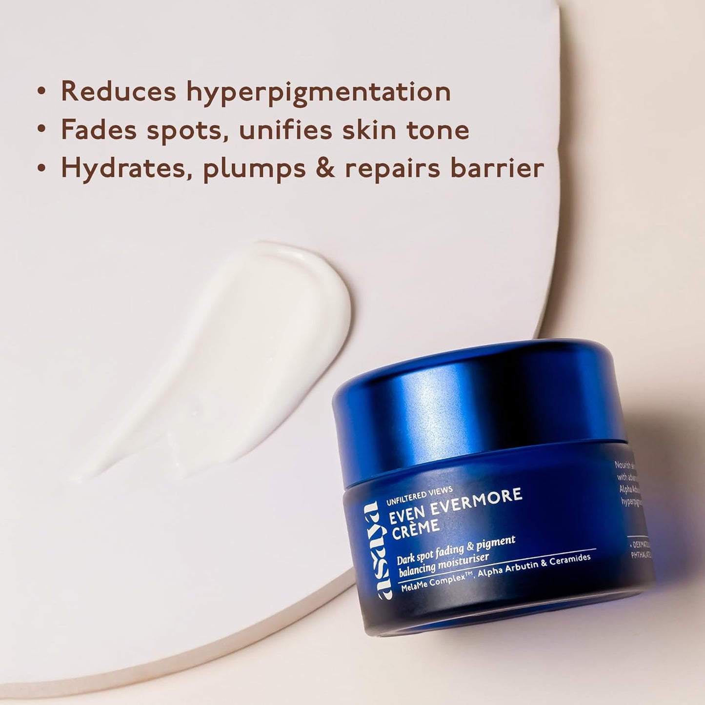 Asaya Ceramides Moisturizer with Alpha Arbutin | Dark Spots & Acne Marks Removal Cream | MelaMe™ Complex for Hyperpigmentation & Even Skin Tone | Barrier Repair & Deep Hydration | Lightweight, Non-Greasy & Fast Absorbing | For Face & Neck | Oily, Dry & Co