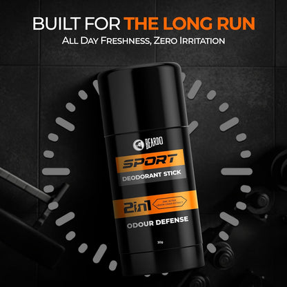 Beardo Sport Deodorant Stick for Men 75g - Energizing Odor Defense