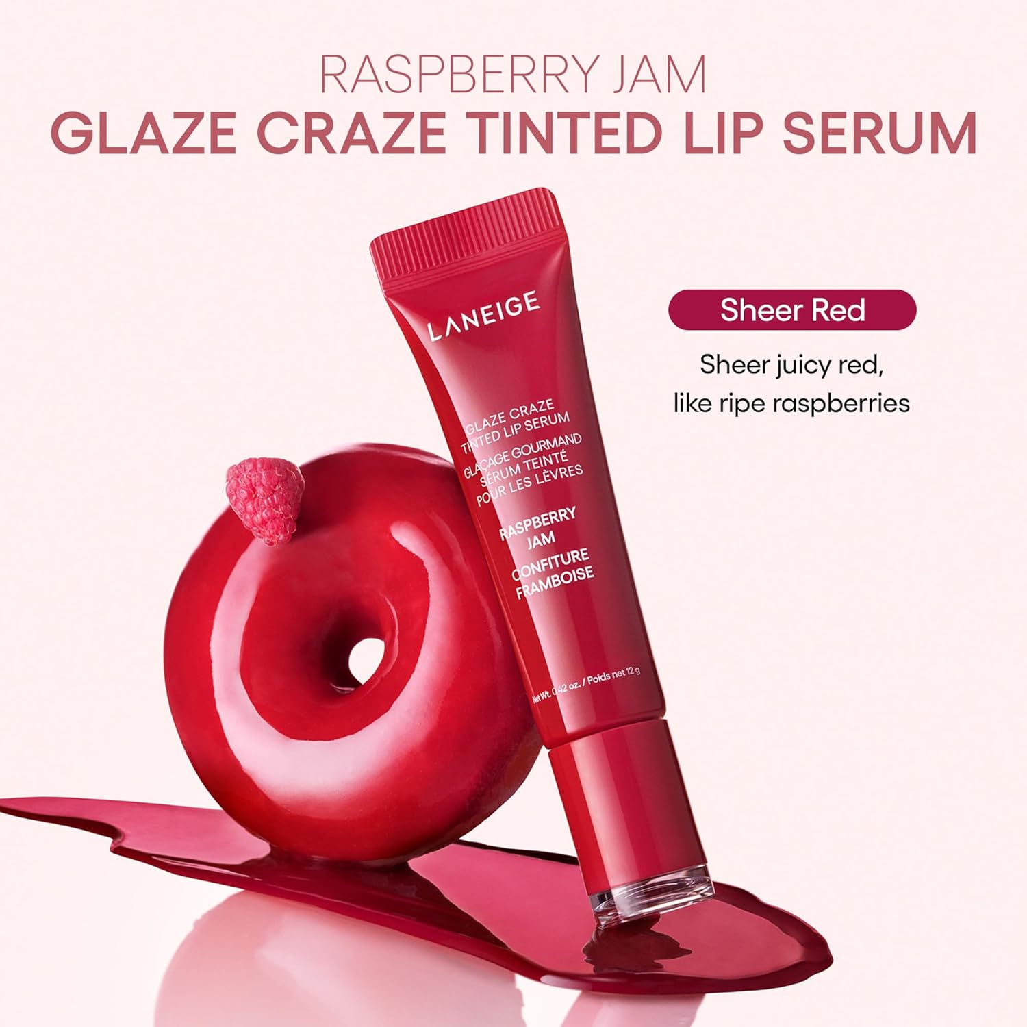 Laneige Glaze Craze Tinted Lip Serum | Plumping, Nourishing Hydration with Polypeptide and Ceramides | Lip Balm for Dry & Chapped Lips |Ultra Glamorous Shiny Lips