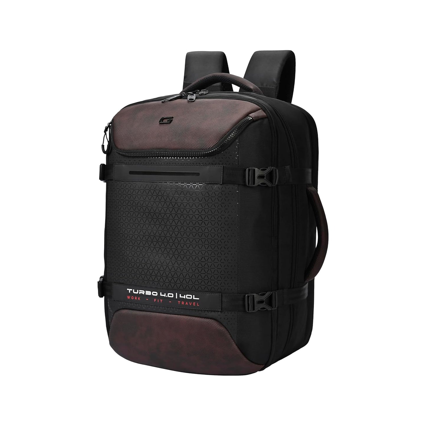 Gear Turbo 4 19"/40L Anti Theft Large Water Resistant 4 Compartment Laptop Backpack with Raincover/Casual Backpack/Daypack/Travel Backpack/College Bag For Men/Women(Brown-Black)