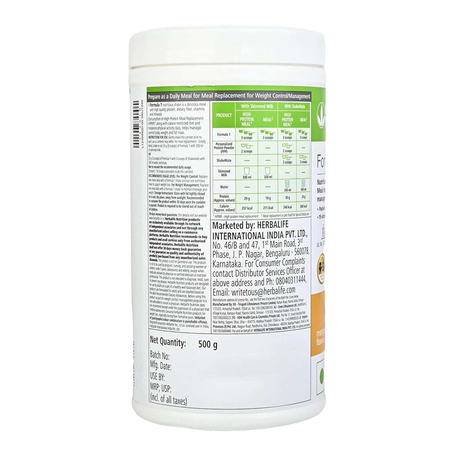 Herbalife Formula 1 Nutritional Shake Mix - Mango Flavour