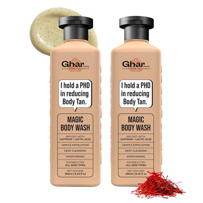 Ghar Soaps De-Tan Body Wash with Saffron & Niacinamide, Paraben-Free