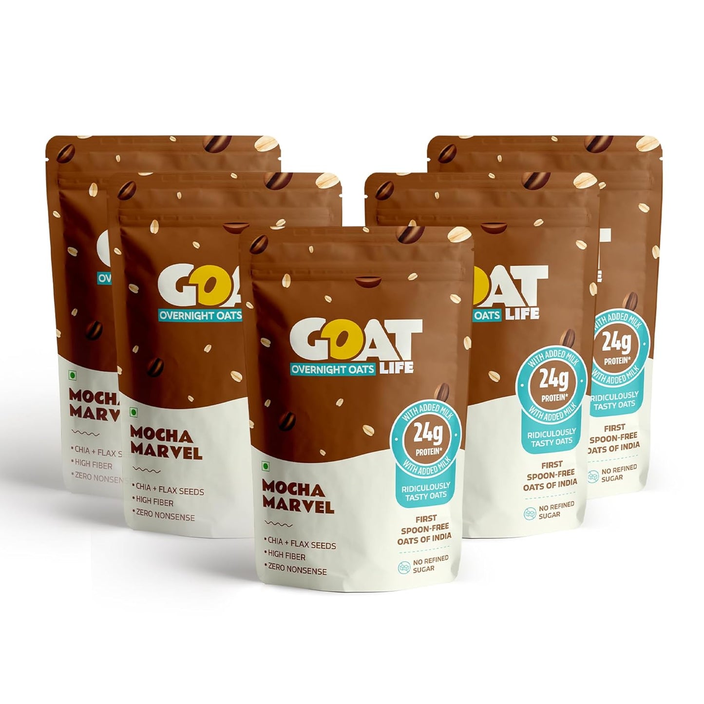 GOAT Life Choco Hazelnut Overnight Oats 60g - High Protein, Gluten-Free, Vegan