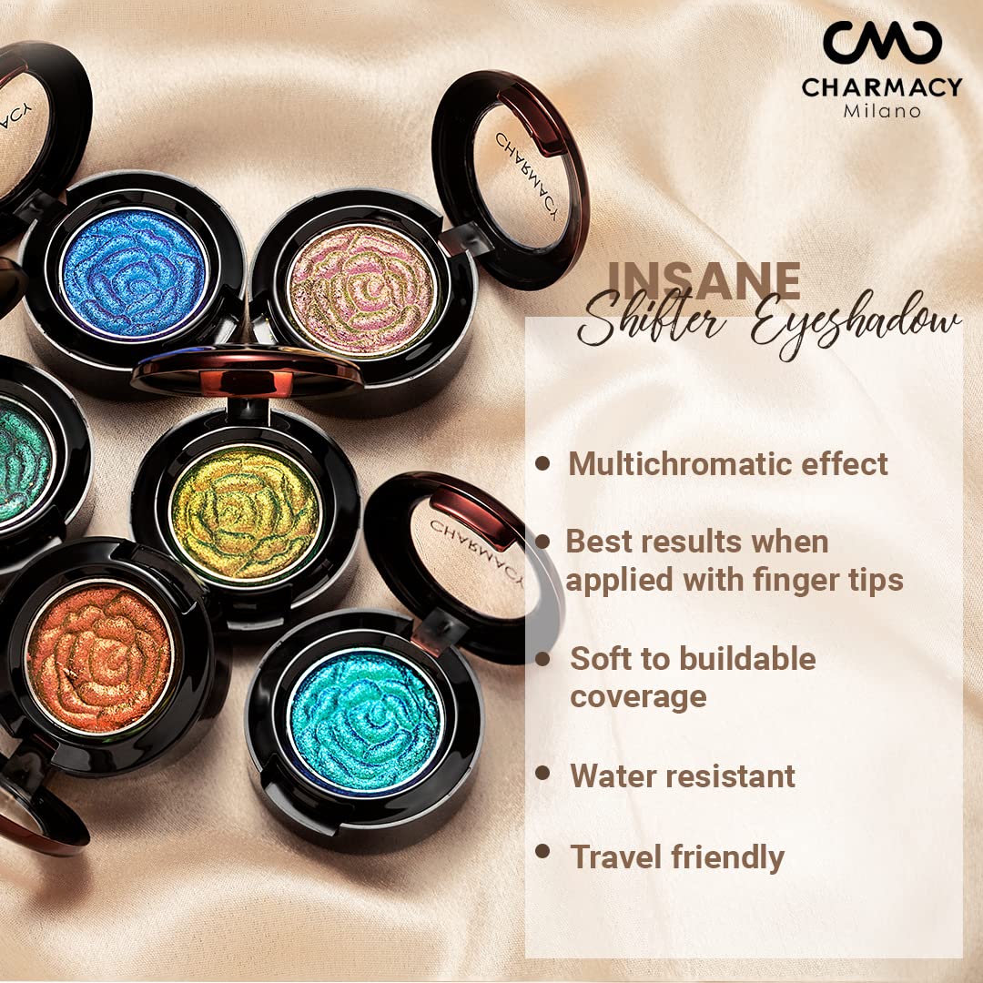Charmacy Milano Insane Shifters Eyeshadow Powder (Shade 500) - 1.8 G, Multi-Chrome, Smooth Texture, Highly Pigmented, Metallic, Shimmer Effect, One Swipe Coverage, Glam Eyes