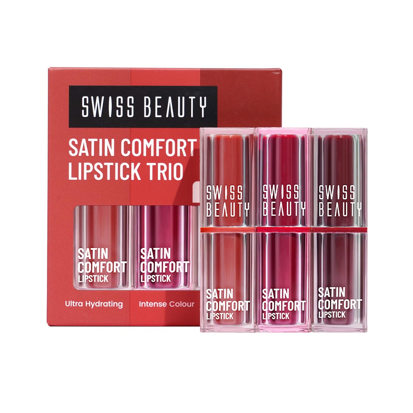 Swiss Beauty Satin Matte Lipstick, Hydrating, Roasted Brown, 3g