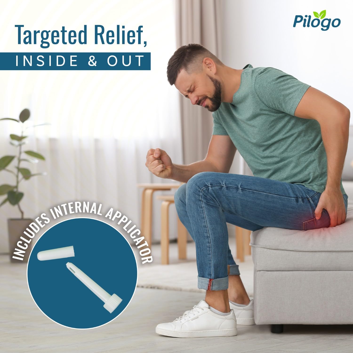 Pilogo-H Piles Care Cream for Hemorrhoid Relief 30g | Soothe & Heal Internal & External Piles Inflammation | Made with Haldi, Ajwain, Kapur, Marigold, Nirgundi | Fast-Absorbing, Non-Greasy with Internal Applicator (Pack of 3)