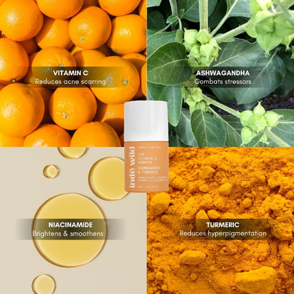 indē wild Vitamin C Serum 30ml for Radiant Skin with Turmeric & Niacinamide