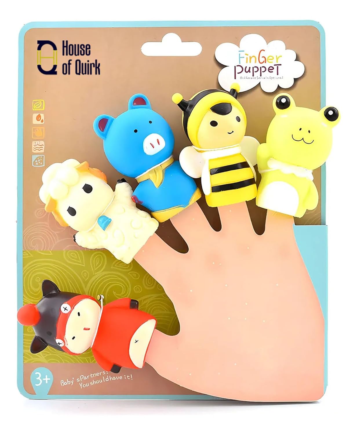 House of Quirk Animal Finger Puppets - Set of10