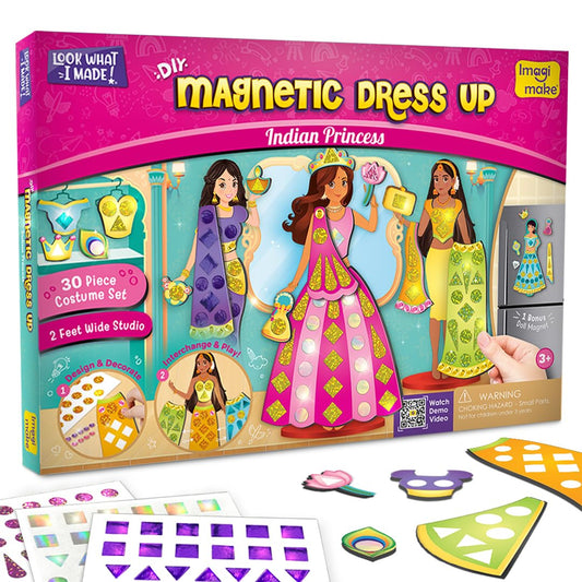 Imagimake DIY Magnetic Dress-Up Princess |Pretend Play Toys for Girls | 30 Magnetic Dresses & Accessories | Interchange & Create Unlimited Outfits | Birthday Gift for Girls Ages 3,4,5,6,7,Multicolour 3. Magnetic Dress-Up Mermaid