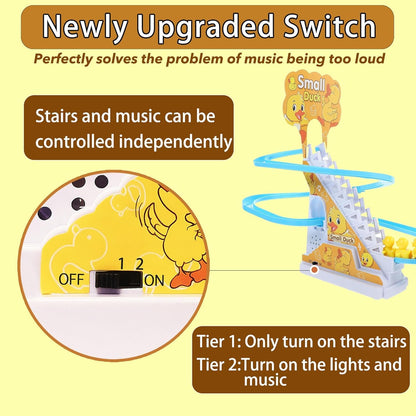 SNAPTRON Duck Slide Toy Set | Musical Toys for Kids| Duck Toy for Kids | Light & Sound Toys |Small Duck Climbing Stairs Toy| Birthday Gifts for Boys and Girls 3+ Years