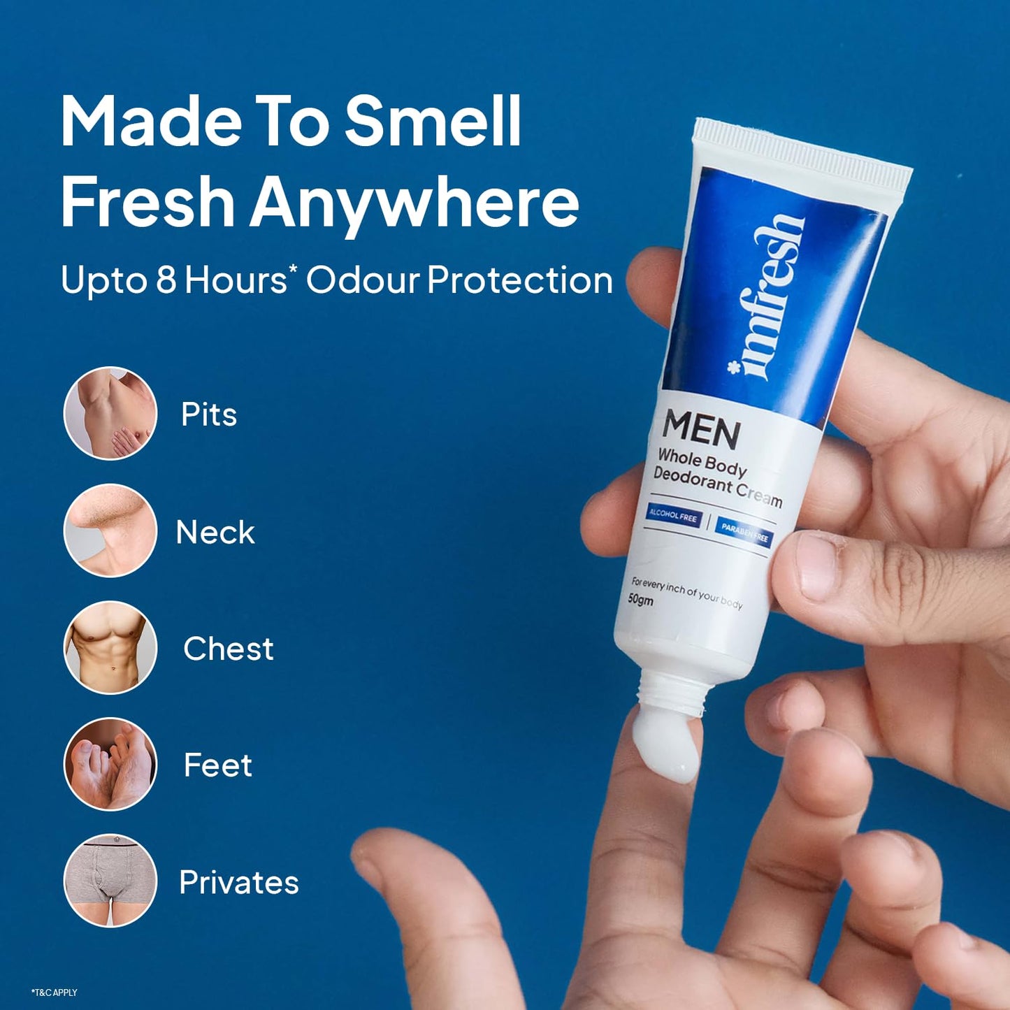 imfresh Men's Deodorant Cream, Long-Lasting Freshness, 50g, Alcohol-Free