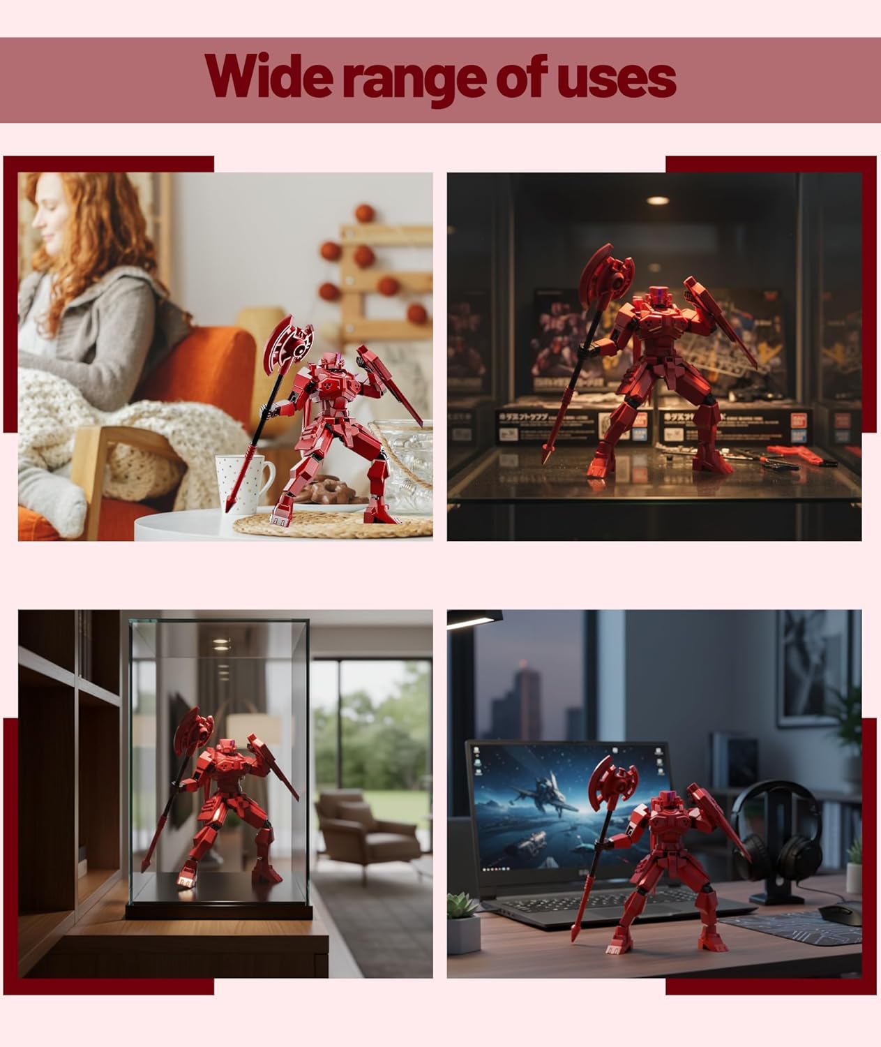 Dummy 13 Action Figure, Red Robot Toy for Kids and Collectors, Articulated Poseable Figure for Display and Play, 3D Printed Desktop Decor Gift
