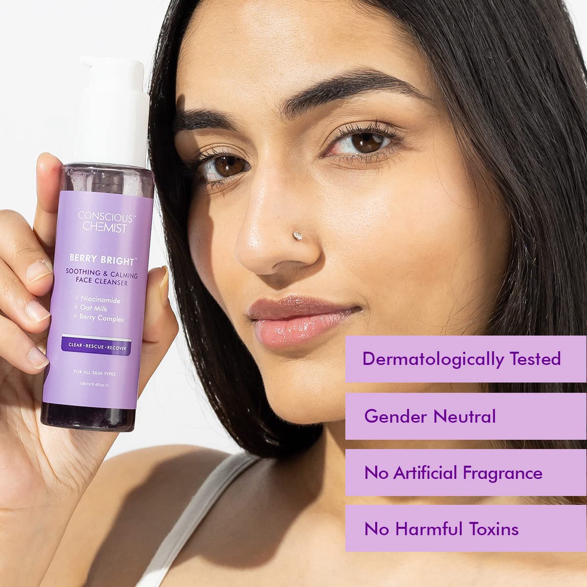 Conscious Chemist Berry Bright Soothing & Calming Face Cleanser 100ML