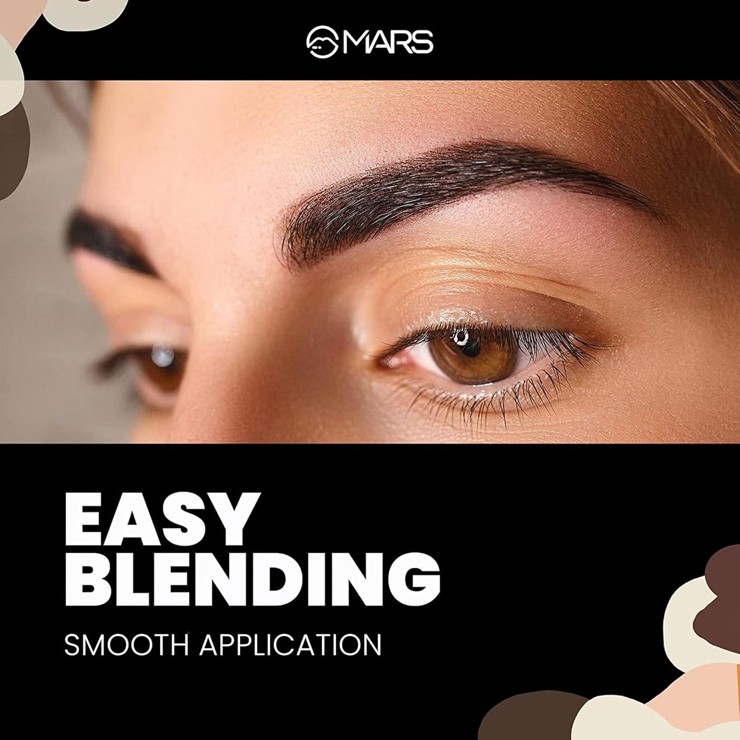 MARS Luxury Eyebrow Powder Set with Brush & Spoolie, Waterproof Formula