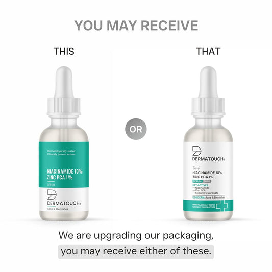 DERMATOUCH Niacinamide 10% + Zinc PCA 1% Serum for Men & Women – Face Serum for Acne, Blemishes & Oil Control/Suitable for All Skin Types 30ml
