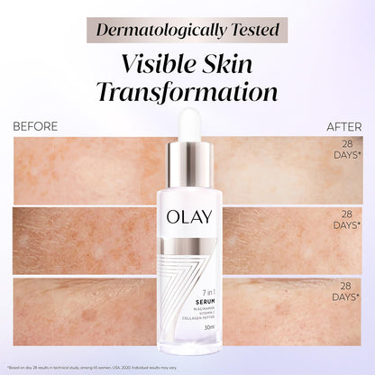 Olay 7in1 Ultra-light Face Serum | Niacinamide, Vitamin C, Collagen Peptides | Fights 7 Issues for Smooth & Glowing Skin | Normal to Oily Skin | Dermatologically Tested | Non Comedogenic | 50g