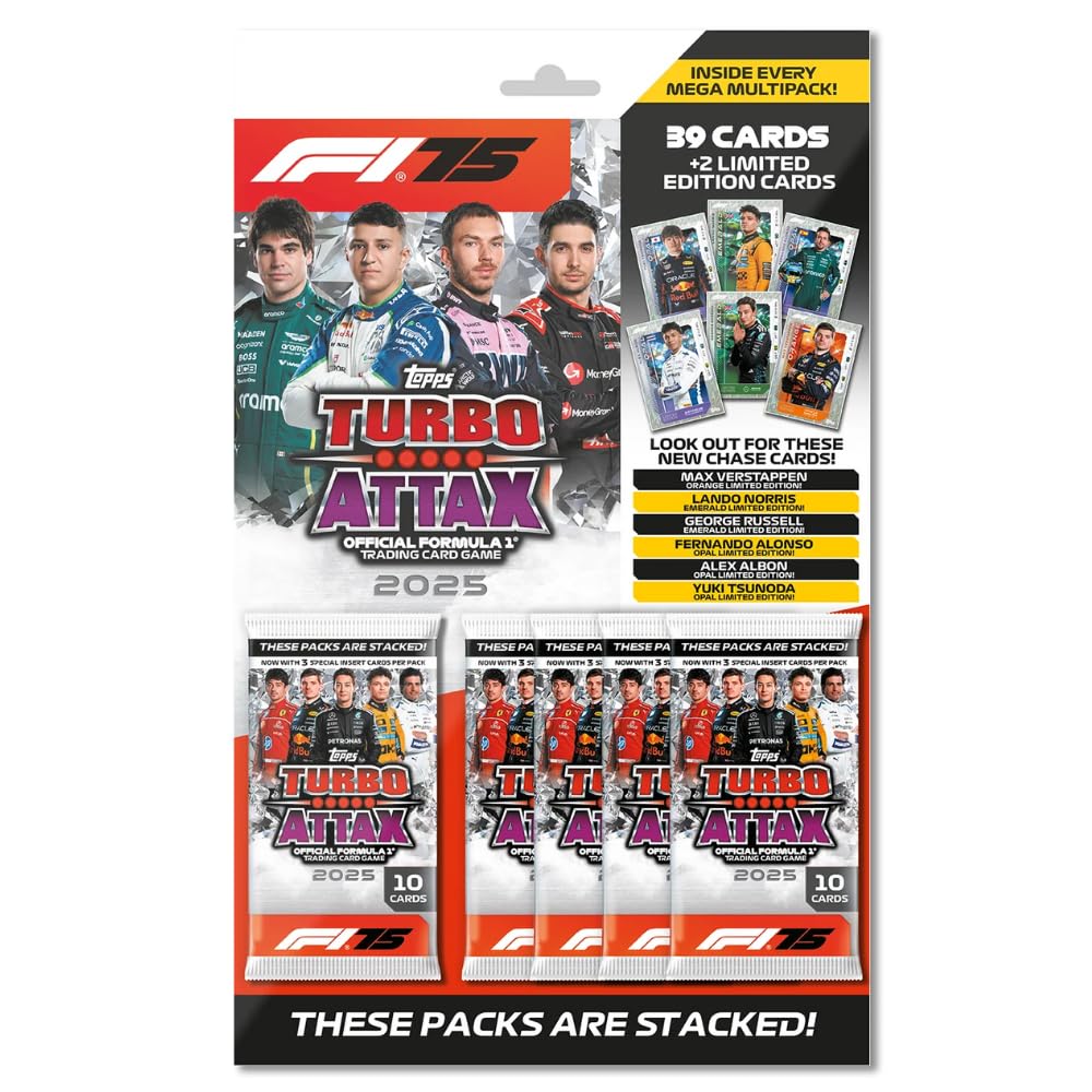 Topps Turbo Attax Formula 1 2025 Trading and Collectible Card Game (Mega Tin - Diamond Edition)