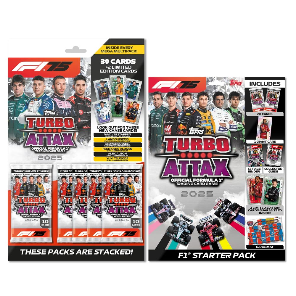 Topps Turbo Attax Formula 1 2025 Trading and Collectible Card Game (Mega Tin - Diamond Edition)