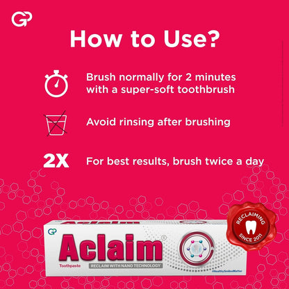 Aclaim Fluoride-Free Toothpaste 70g - Enamel Protection & Whitening