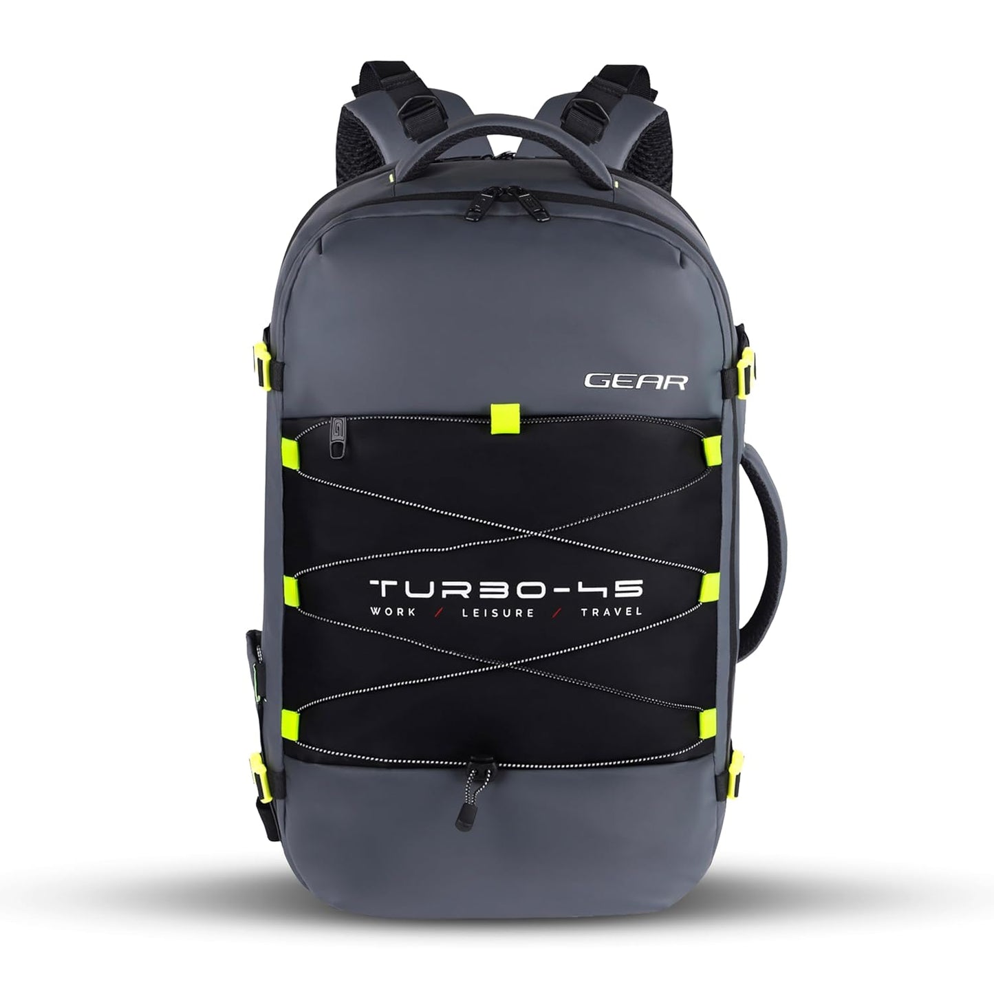 Gear Turbo 4 19"/40L Anti Theft Large Water Resistant 4 Compartment Laptop Backpack with Raincover/Casual Backpack/Daypack/Travel Backpack/College Bag For Men/Women(Brown-Black)