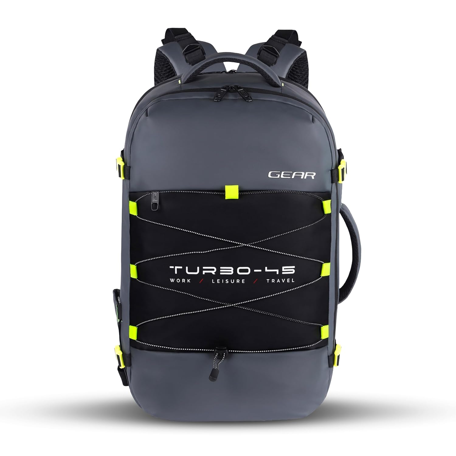 Gear Turbo 4 19"/40L Anti Theft Large Water Resistant 4 Compartment Laptop Backpack with Raincover/Casual Backpack/Daypack/Travel Backpack/College Bag For Men/Women(Brown-Black)