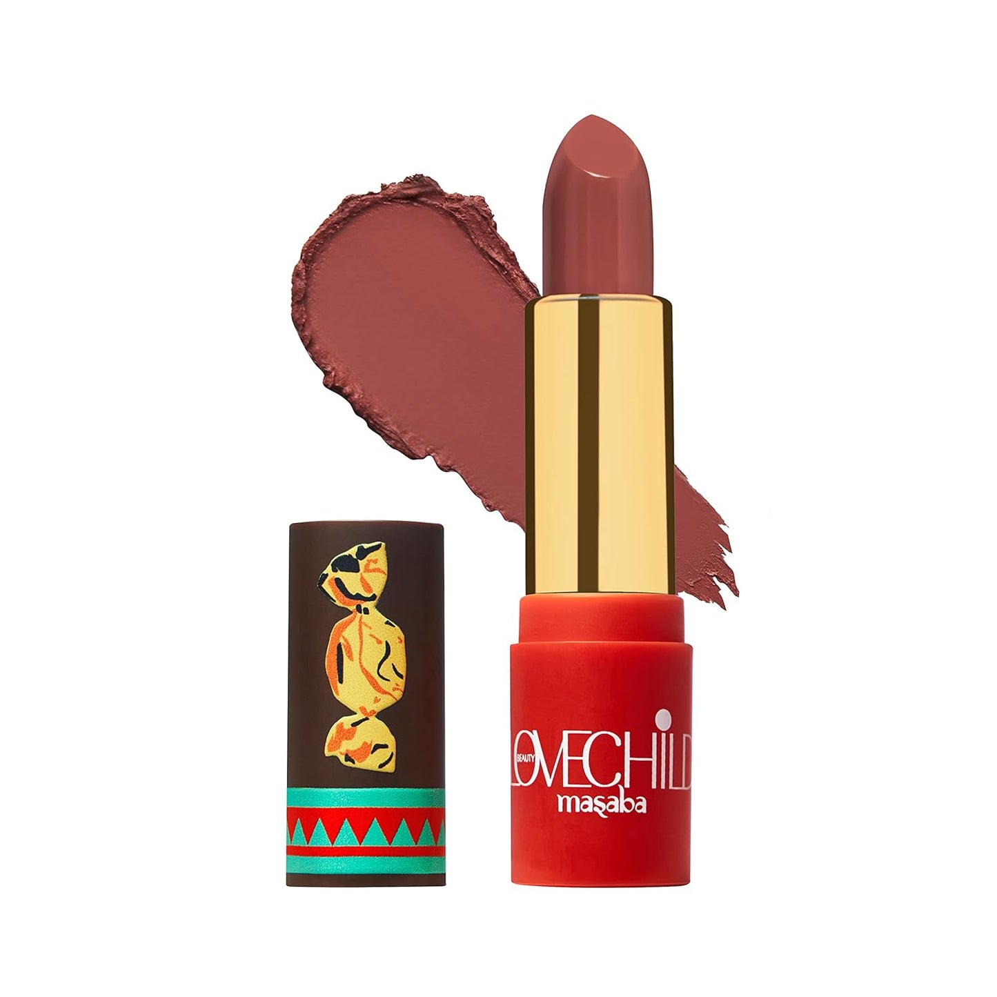LoveChild Masaba - Meetha - Luxe Matte Lipstick, Hydrating & Nourishing, Long lasting, Bullet Matte Mauve Lipstick, 4ML