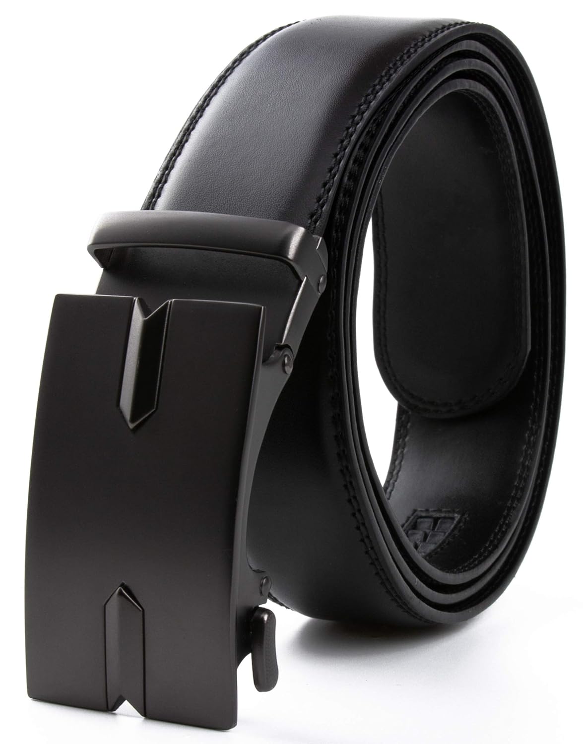 Contacts Genuine Leather Belt for Men with Easier Adjustable Autolock Buckle - Micro Adjustable Belt Fit Everywhere |Formal & Casual | Gift Box