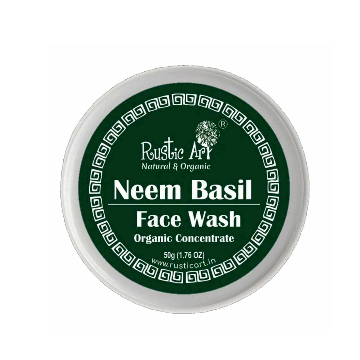 Rustic Art Neem Basil Face Wash Concentrate | Acne & Pimple Control | Deep Cleansing 3X Long Lasting Gel | Organic & Herbal | Sulphate & Paraben Free | Best for Oily & Acne-Prone Skin | 50g