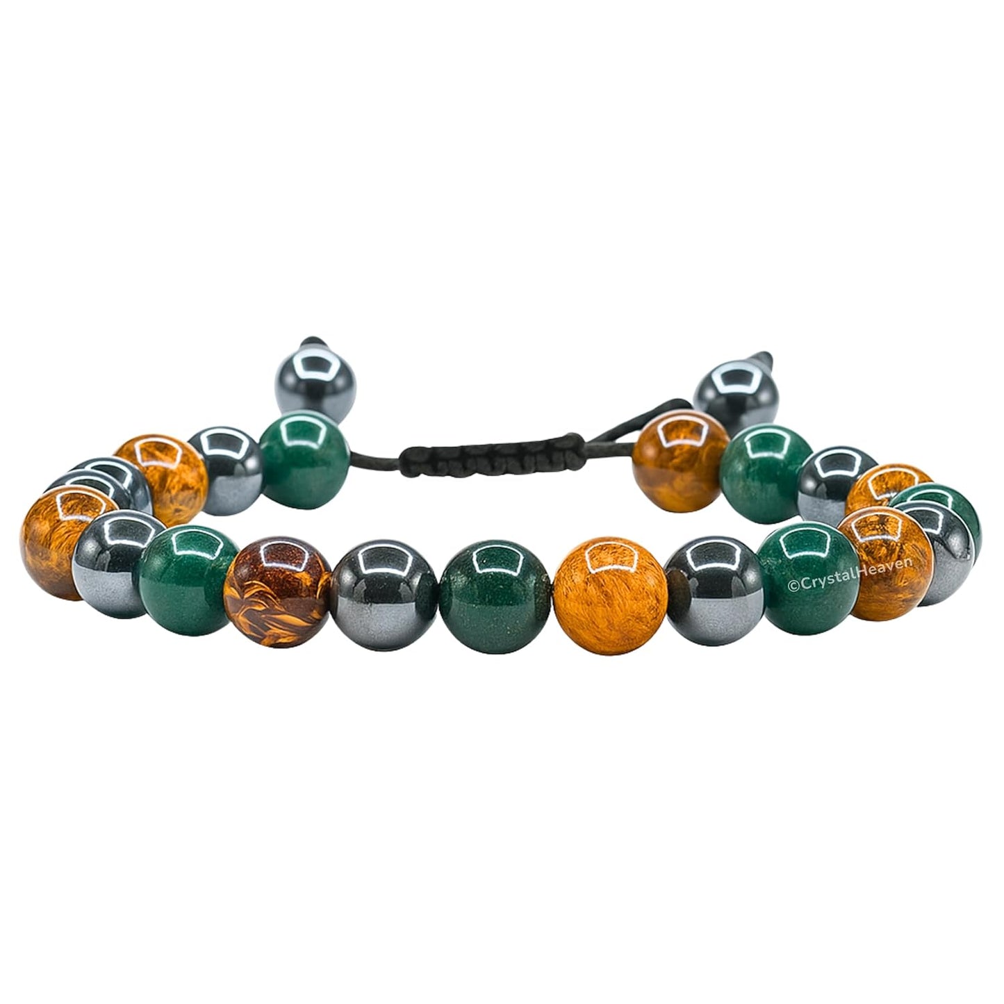 Total Protection Crystal Bracelet for Men Women - Tiger Eye, Black Obsidian, Hematite, Evil Eye Bracelet Set - Real Healing Stone Adjustable Bracelet