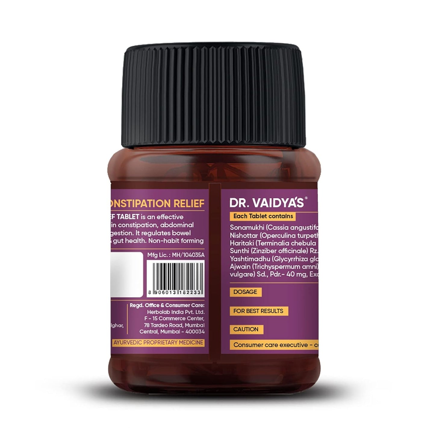 Dr. Vaidya's Ayurvedic Constipation Relief Tablets - 60 Count