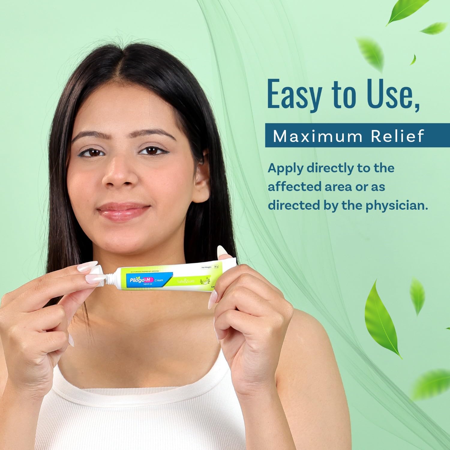 Pilogo-H Piles Care Cream for Hemorrhoid Relief 30g | Soothe & Heal Internal & External Piles Inflammation | Made with Haldi, Ajwain, Kapur, Marigold, Nirgundi | Fast-Absorbing, Non-Greasy with Internal Applicator (Pack of 3)