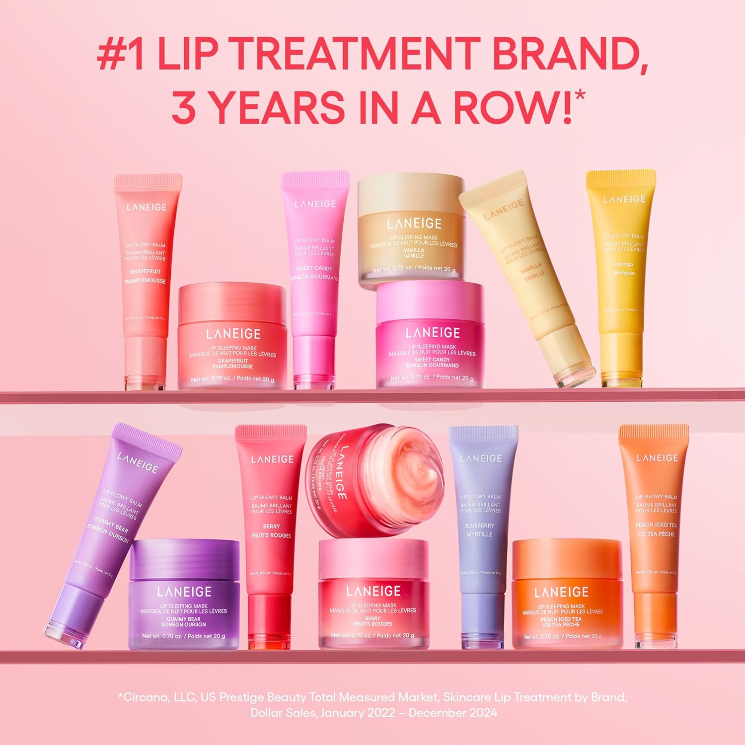 Laneige Lip Sleeping Mask | Moisturizing Lip Treatment with Vitamin C + Shea Butter for Soft Hydrated Lips | Overnight Repair | Lip Balm For Dry Chapped Lips| Lasting Hydration