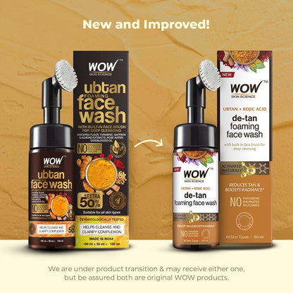 Wow Skin Science Ubtan Foaming Face Wash Turmeric & Saffron