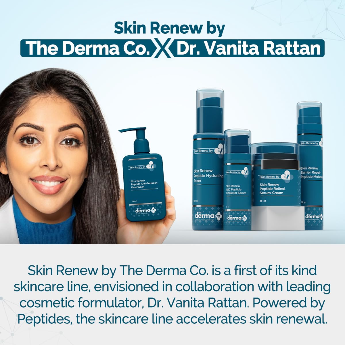 Derma Co. Skin Renew Peptide Face Wash 100ml - Anti-Pollution, Exfoliating