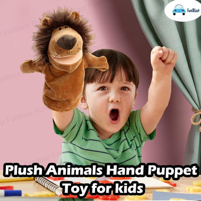 FunBlast Animals Hand Puppet – Plush Puppet with Movable Open Mouth, Soft Puppets Toy for Storytelling, Fun Play Learning Toy (Lion)