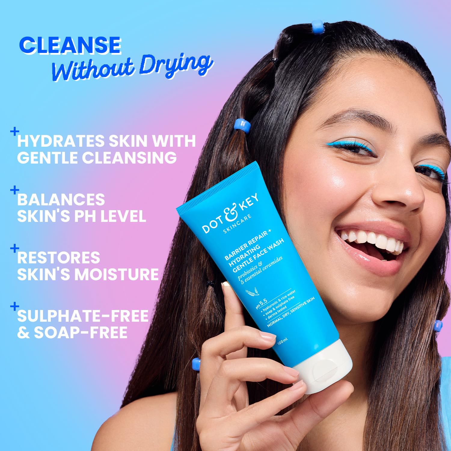 DOT & KEY Barrier Repair + Hydrating Gentle Face Wash With Probiotic