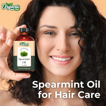 Organic Zing Spearmint (Mentha Spicata) Oil | Pure & Natural Essential Oil for Aroma, Diffusers & Haircare