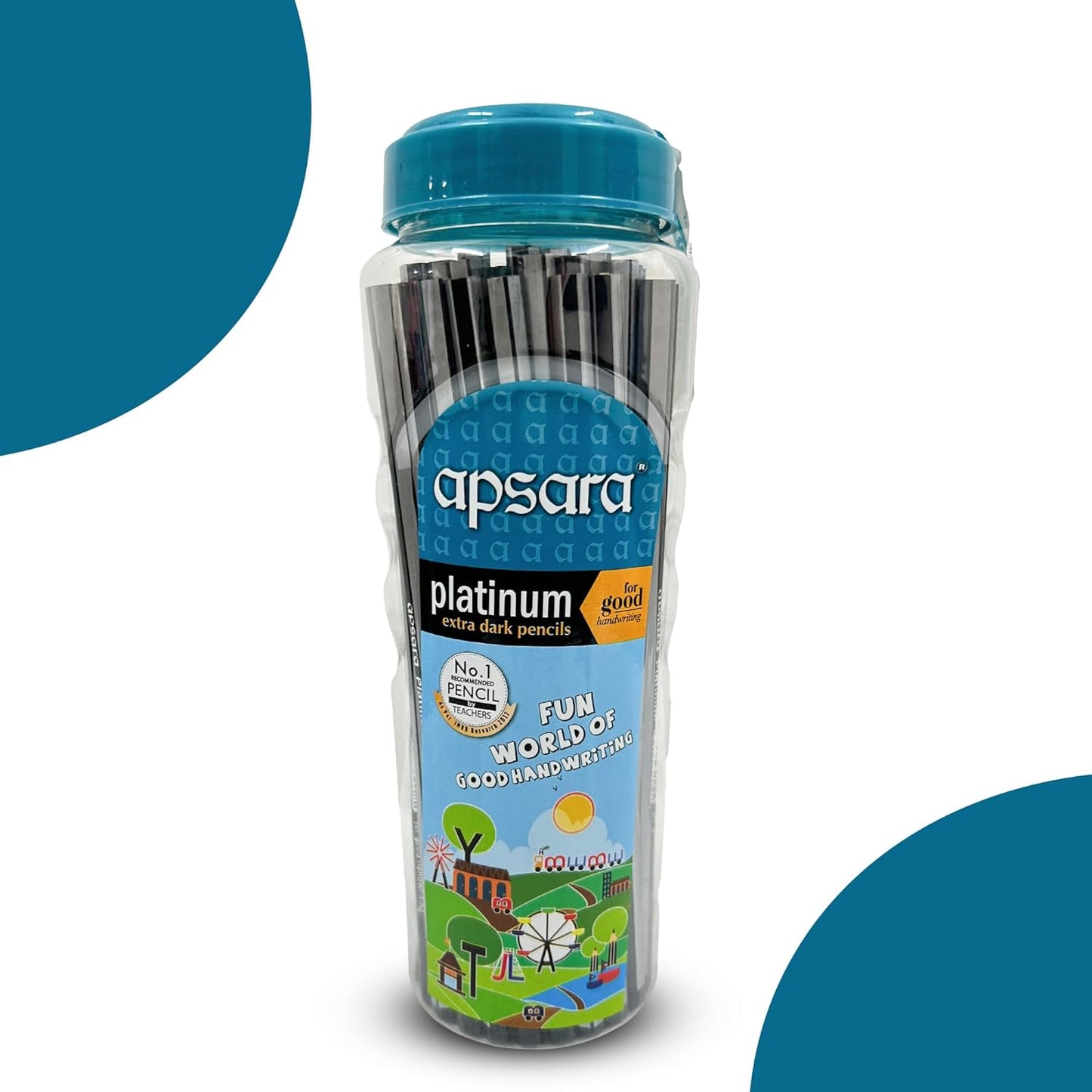 Apsara Platinum Pencil Jar, Smooth Writing & Non-slip Grip, Quality Wood, Easy Sharpening, Convenient for Students, Professionals (Pack of 50)