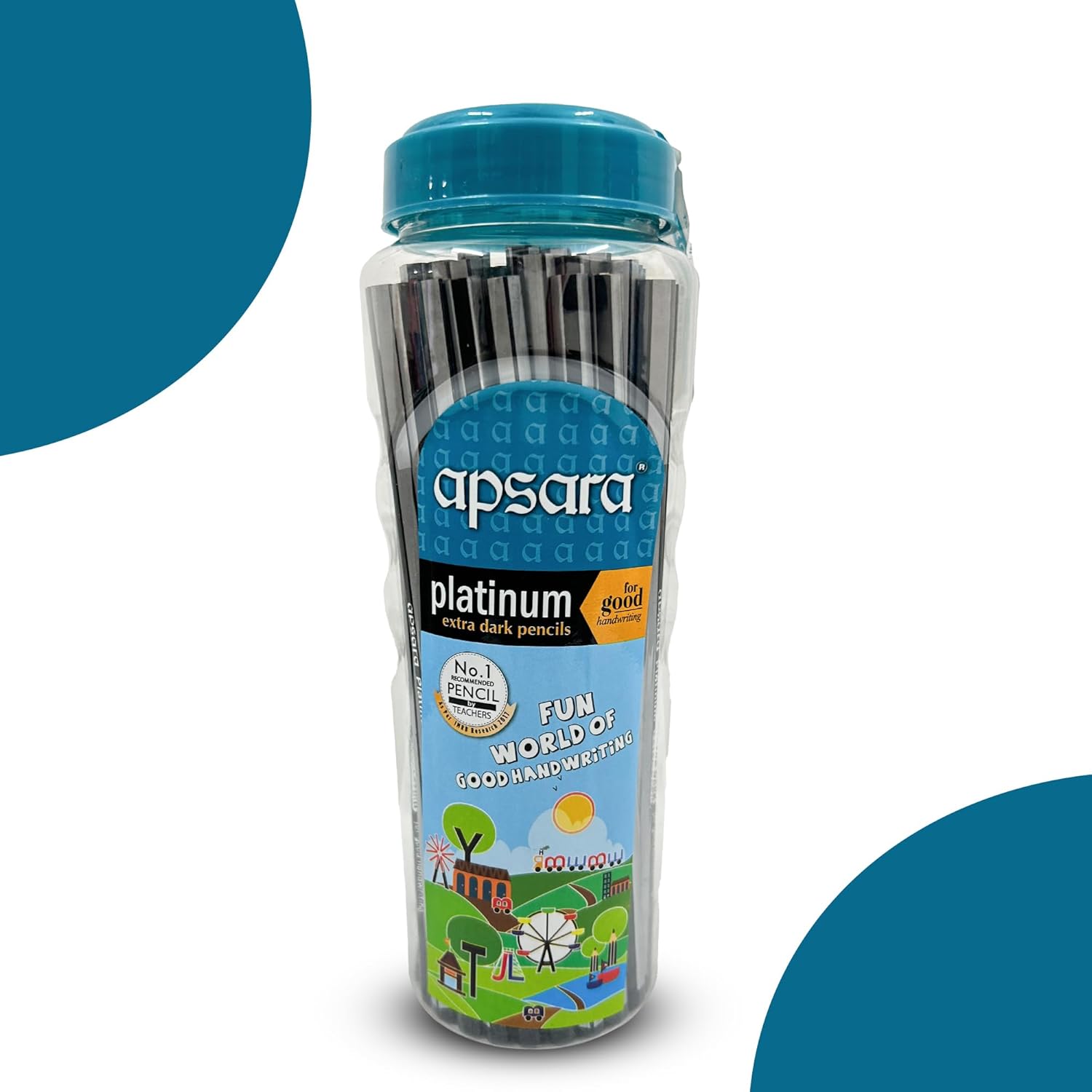 Apsara Platinum Pencil Jar, Smooth Writing & Non-slip Grip, Quality Wood, Easy Sharpening, Convenient for Students, Professionals (Pack of 50)