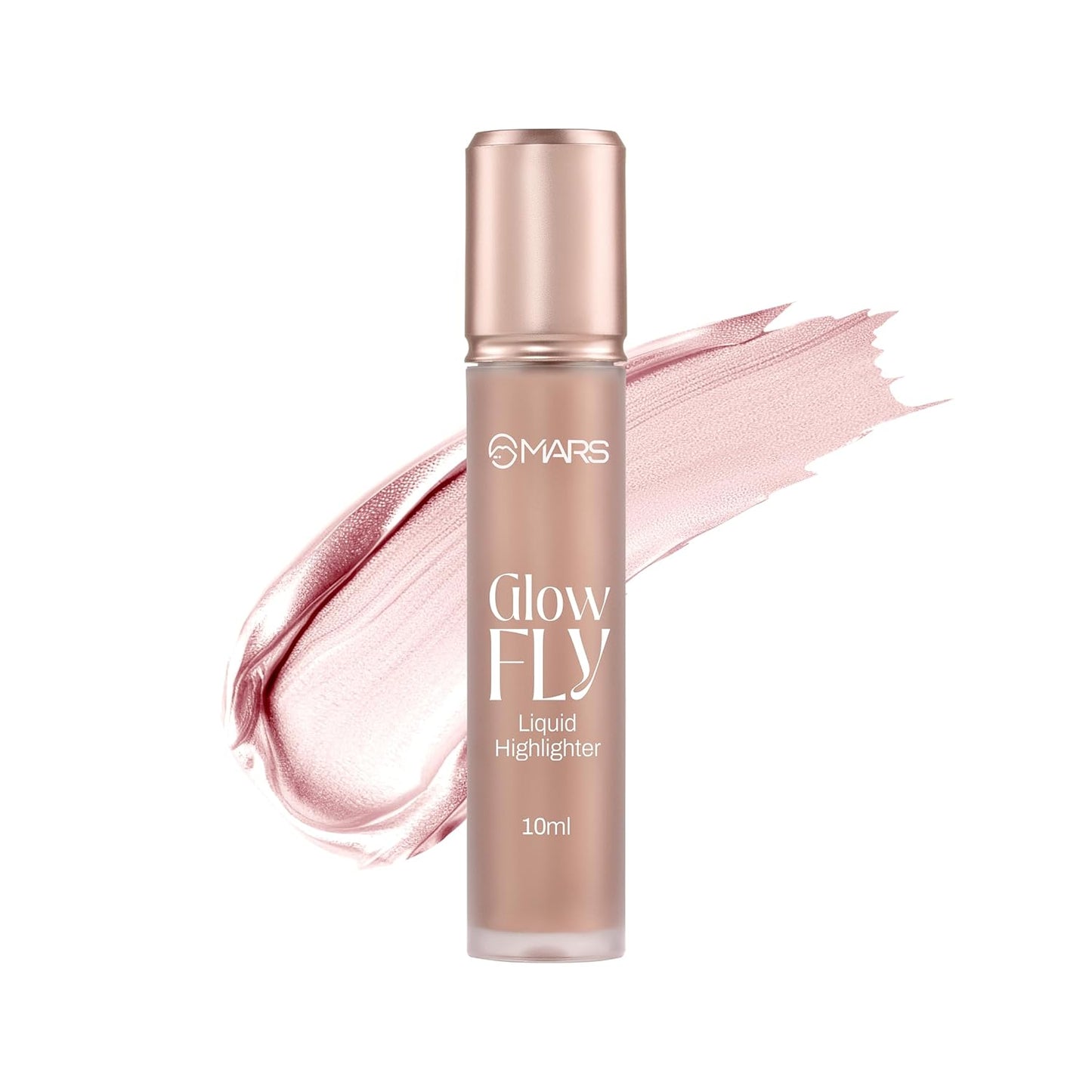 MARS Glow Fly Liquid Highlighter (10 ml) (02-WINGED CHAMPAGNE) | Enriched With Sunflower Seed Oil | Radiant Glow | No Chunky Particles | Light-Weight & Long-Lasting | Ultra Blendable Formula