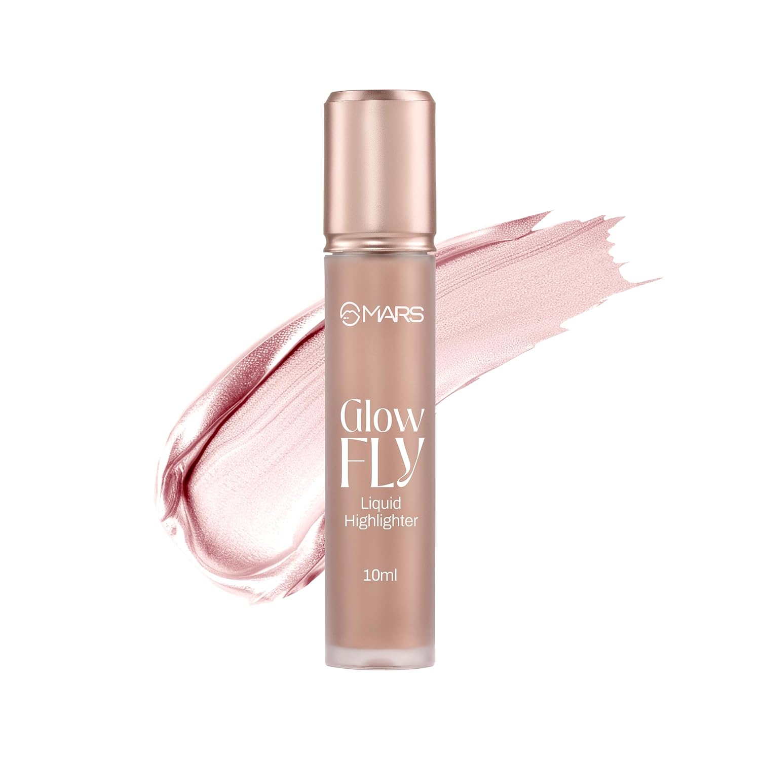 MARS Glow Fly Liquid Highlighter (10 ml) (02-WINGED CHAMPAGNE) | Enriched With Sunflower Seed Oil | Radiant Glow | No Chunky Particles | Light-Weight & Long-Lasting | Ultra Blendable Formula