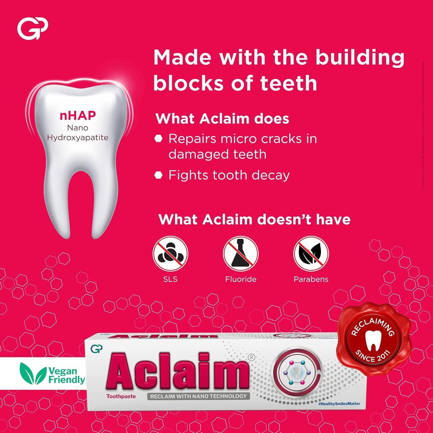 Aclaim Fluoride-Free Toothpaste 70g - Enamel Protection & Whitening