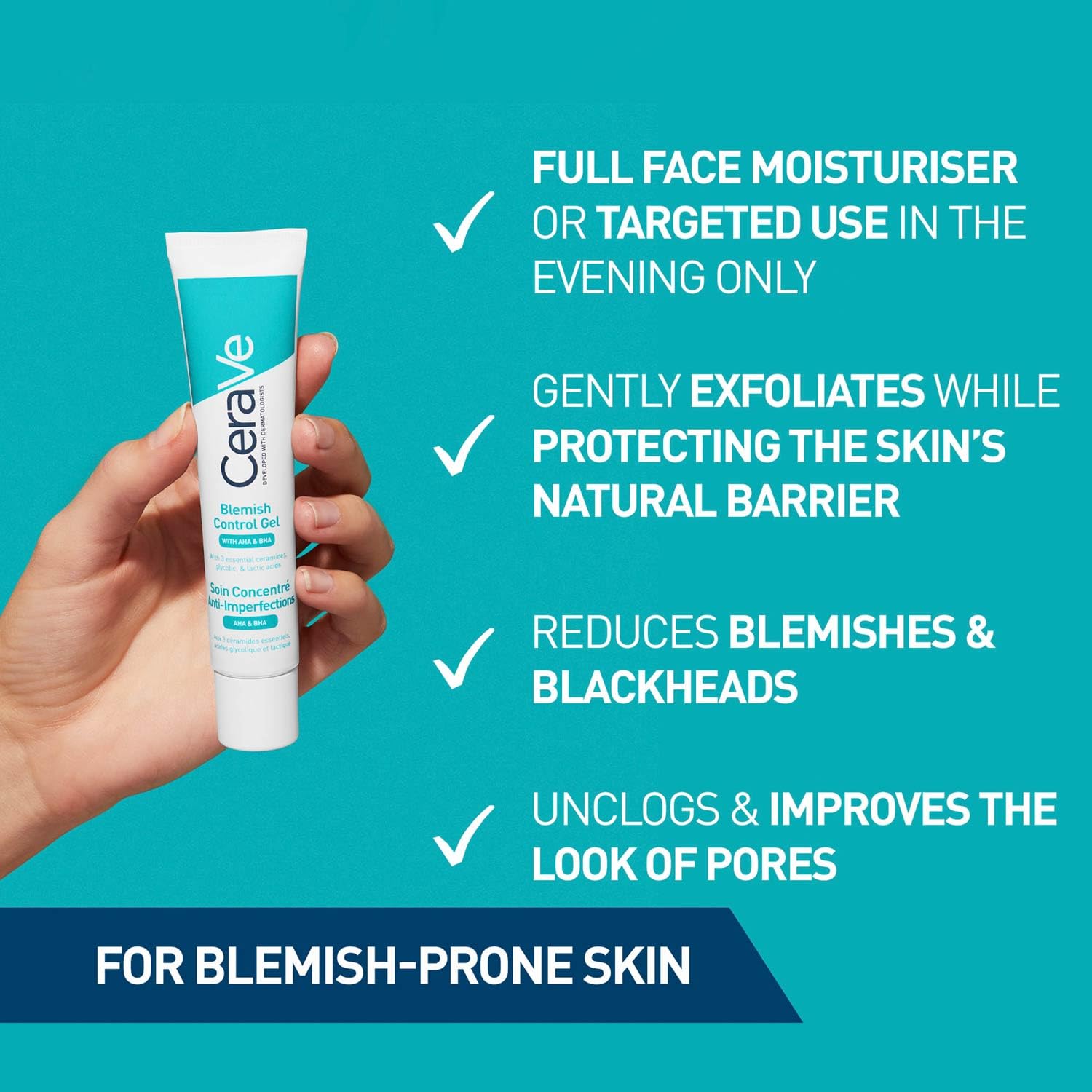 CeraVe Blemish Control Gel 2% Salicylic Acid, 40ml Acne Treatment