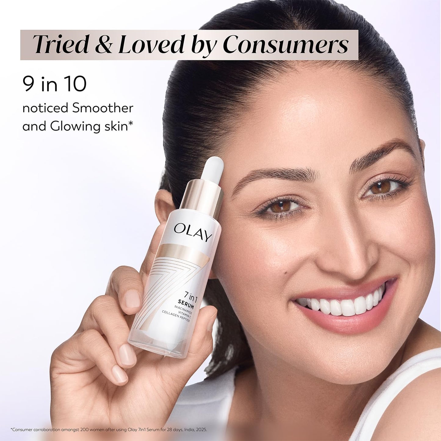Olay 7in1 Ultra-light Face Serum | Niacinamide, Vitamin C, Collagen Peptides | Fights 7 Issues for Smooth & Glowing Skin | Normal to Oily Skin | Dermatologically Tested | Non Comedogenic | 50g
