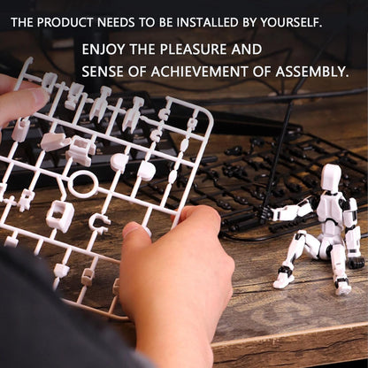 Action Figure Toys,DIY Assembly Dummy 13 Action Figures,Six-Winged Articulated Joints Robot,Desktop Decorations,Gift Idea for Adults (White six-Winged, with a Display Stand) (White)