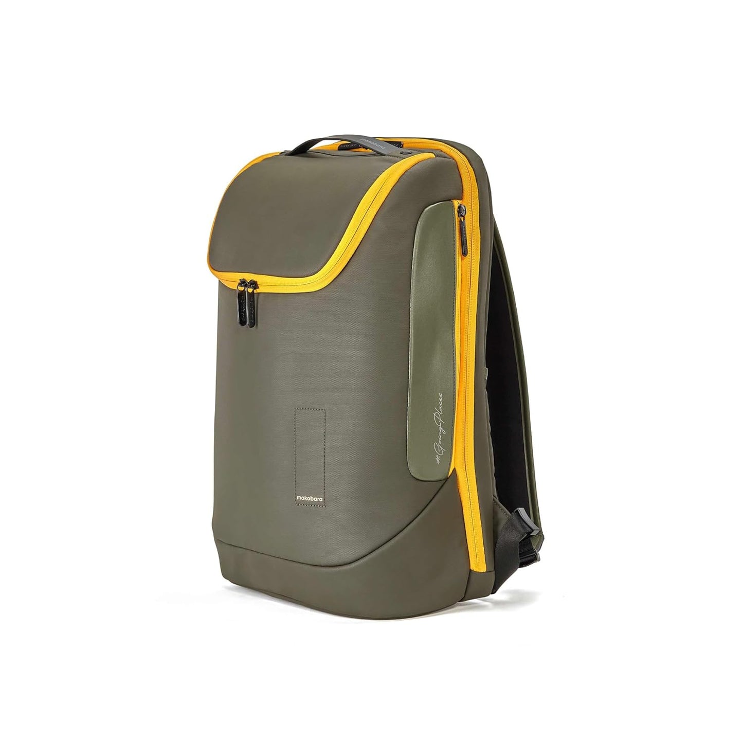 MOKOBARA Transit Backpack | Fits Laptop Up to 16 Inch, 30L Capacity, Water-Resistant Polyester, Vegan Leather Trims | Black,Money Moves - 2.0