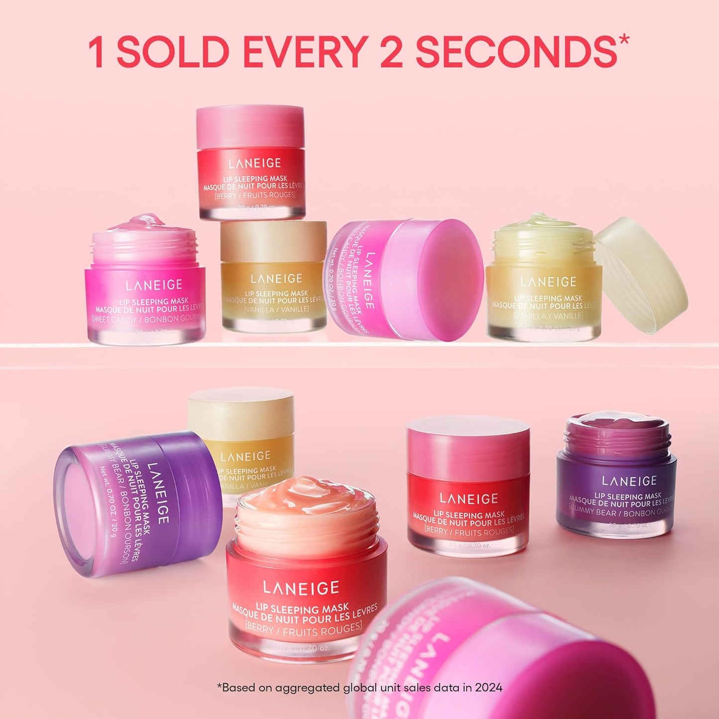 Laneige Lip Sleeping Mask | Moisturizing Lip Treatment with Vitamin C + Shea Butter for Soft Hydrated Lips | Overnight Repair | Lip Balm For Dry Chapped Lips| Lasting Hydration