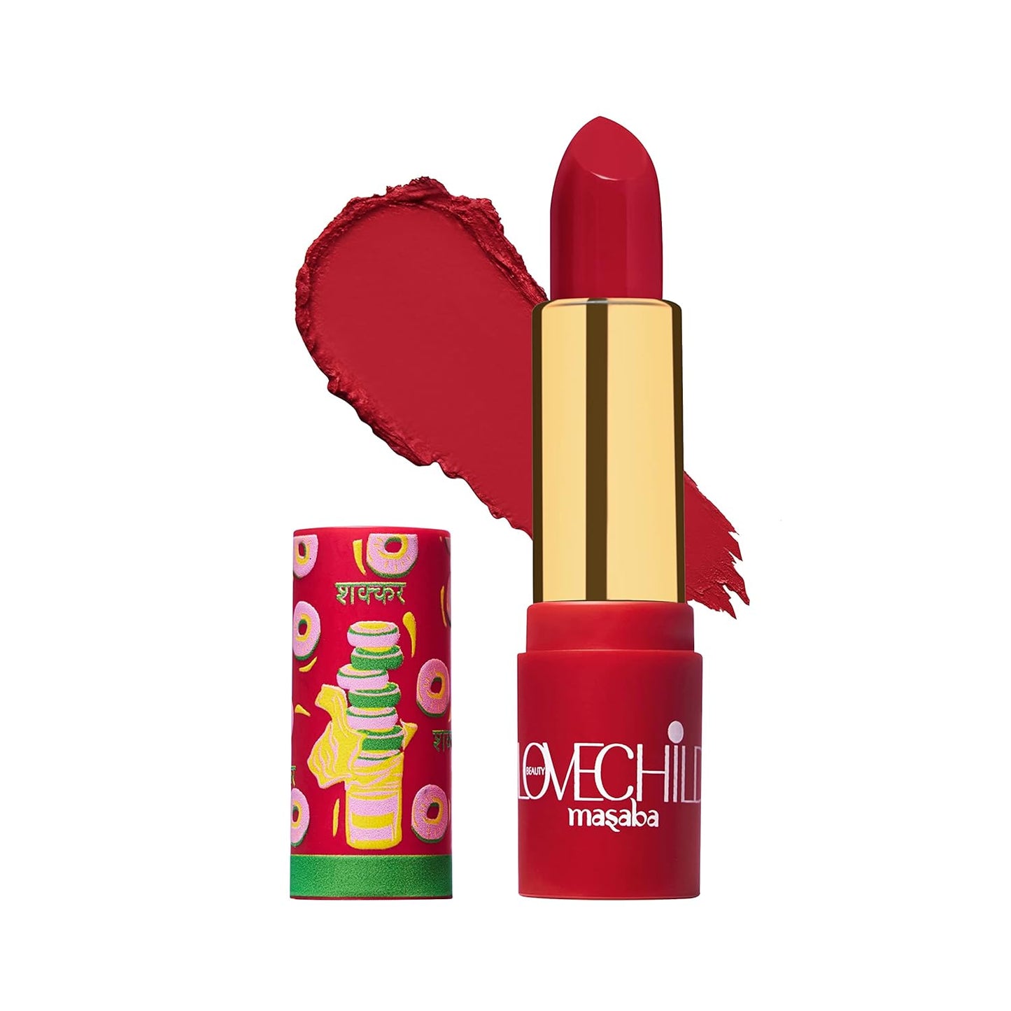 LoveChild Masaba - Meetha - Luxe Matte Lipstick, Hydrating & Nourishing, Long lasting, Bullet Matte Mauve Lipstick, 4ML